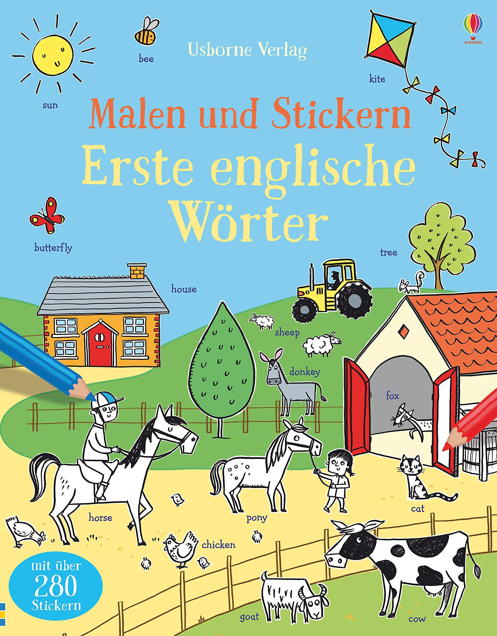 Malen und Stickern: Erste englische Wörter: Mit über 280 Stickern (Malen-und-Stickern-Reihe) Foreign Languages ​​& Dictionaries
