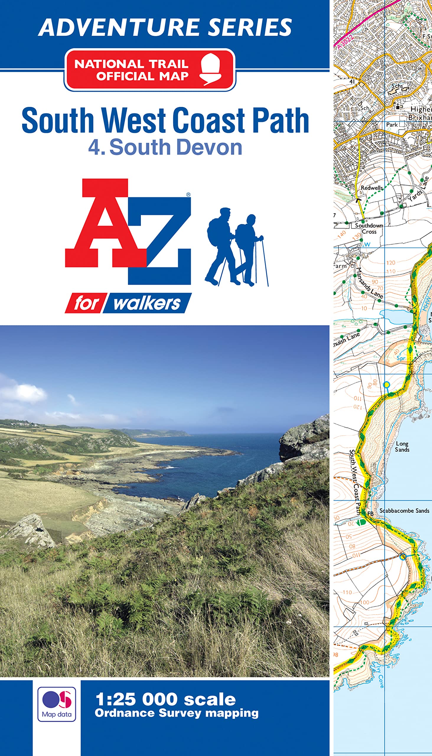South West Coast Path National Trail Official Map South Devon: with Ordnance Survey mapping (A -Z Adventure Series) Leisure, Home & Garden