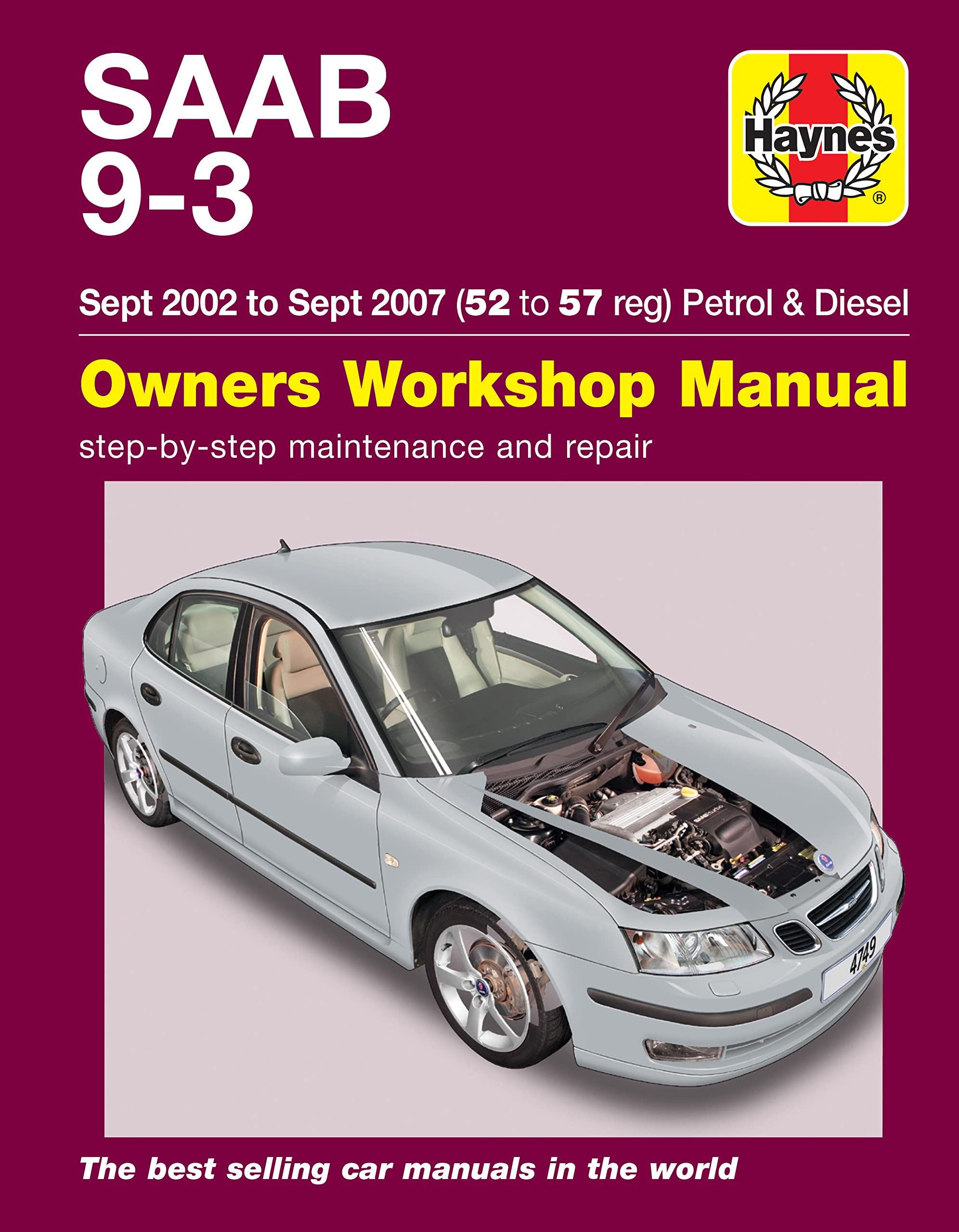 Saab 9-3 Petrol & Diesel (Sept 02 - Sept 07) Haynes Repair Manual: 45109 Leisure, Home & Garden