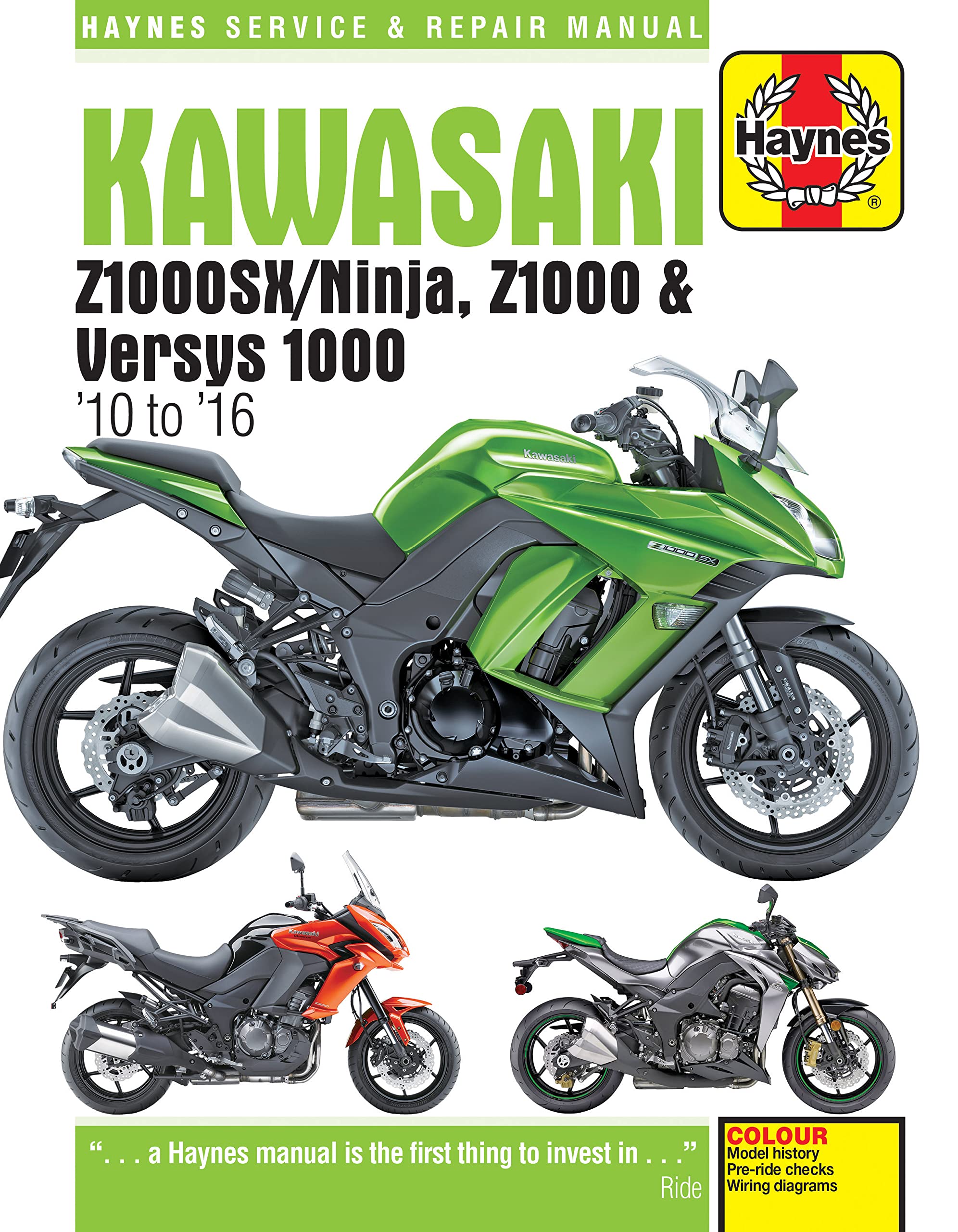 Haynes Kawasaki Z1000SX, Z1000 & Versys 1000 '10 to '16 Service and Repair Manual (Haynes Service and Repair Manual) Hobbies & Crafts