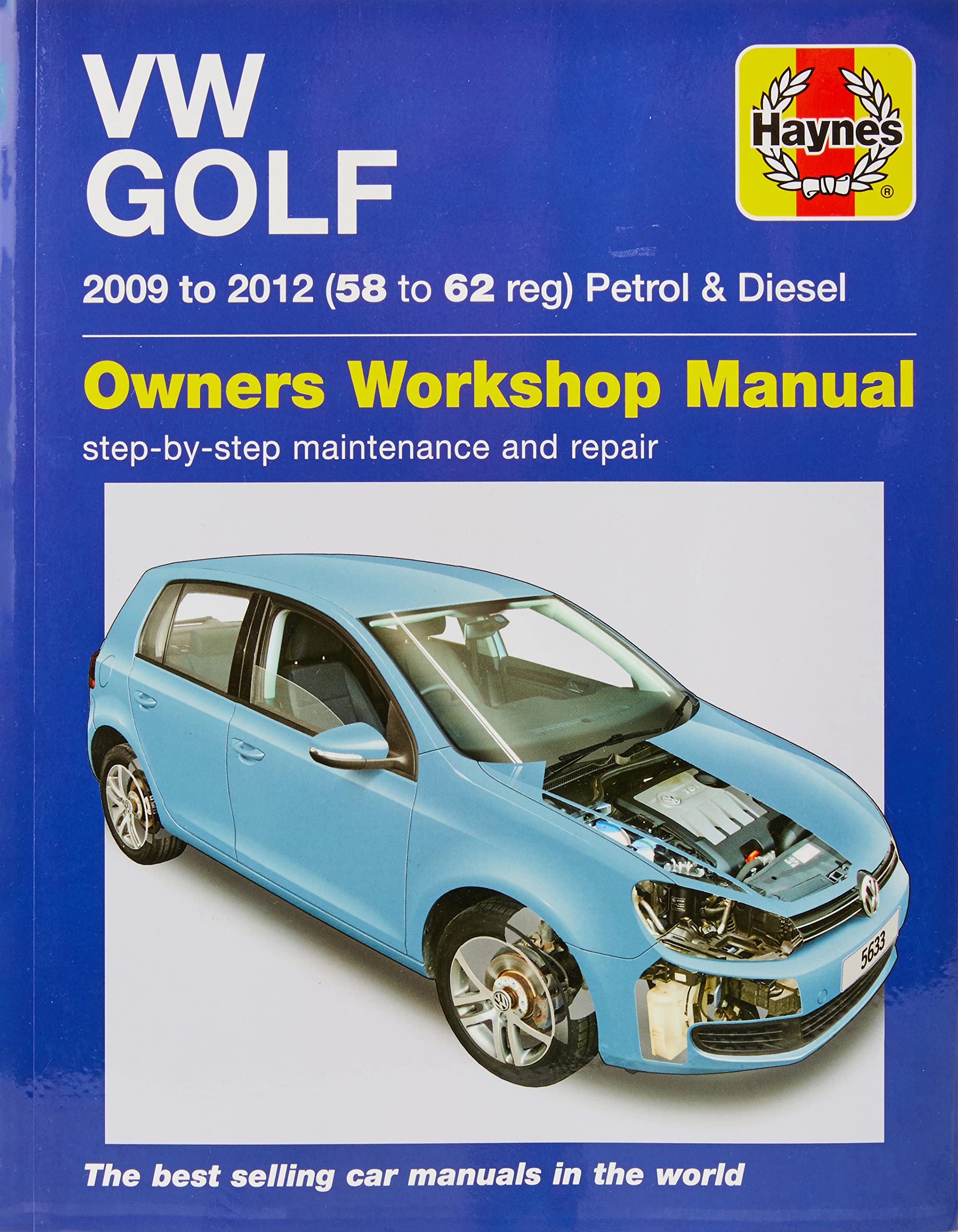 VW Golf Petrol and Diesel (09 - 12) 58 to 62 book