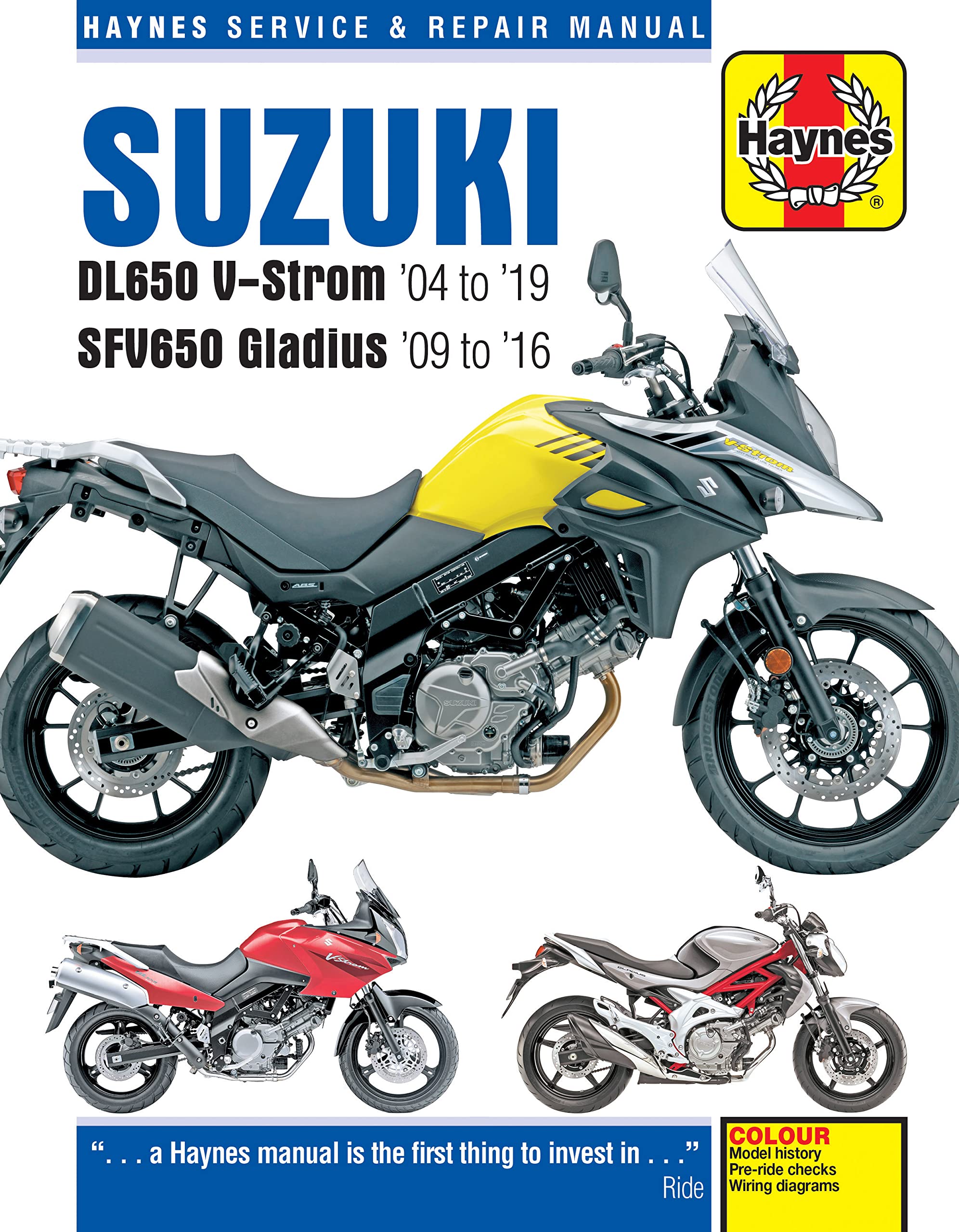 Suzuki Dl650 V-strom '04 to '19 and Sfv650 Gladius '09 to '16 book