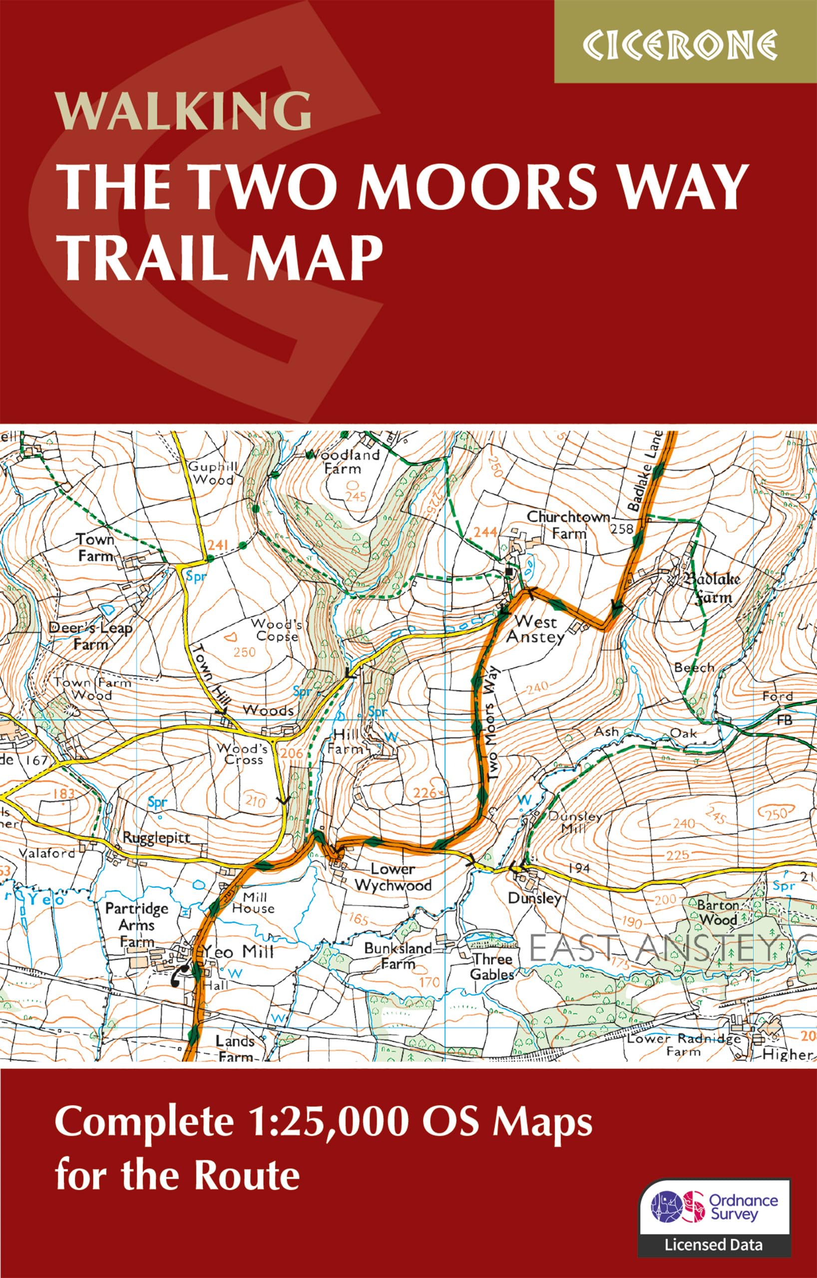 Two Moors Way Map Booklet: 1:25,000 OS Route Mapping Leisure, Home & Garden