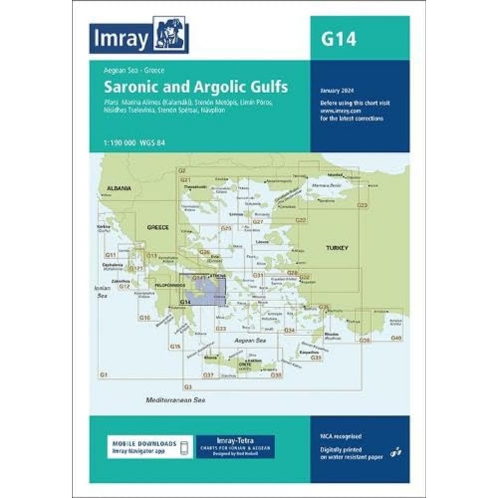 G14 Saronic and Argolic Gulfs, Imray Chart: 1:190.000 (G Charts, Band 14) Leisure, Home & Garden