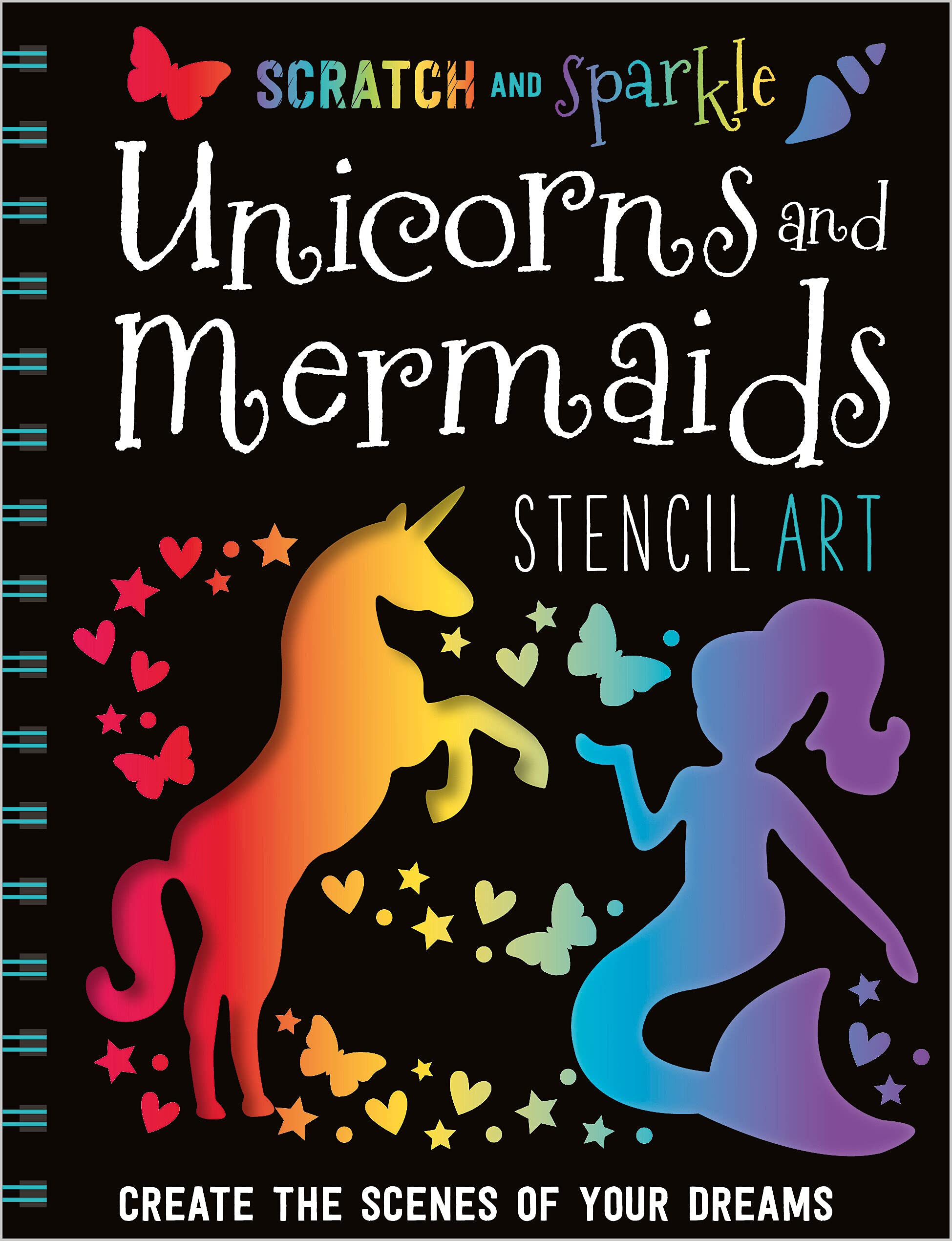 Scratch and Sparkle Mermaids / Unicorns Stencil Art Non-fiction