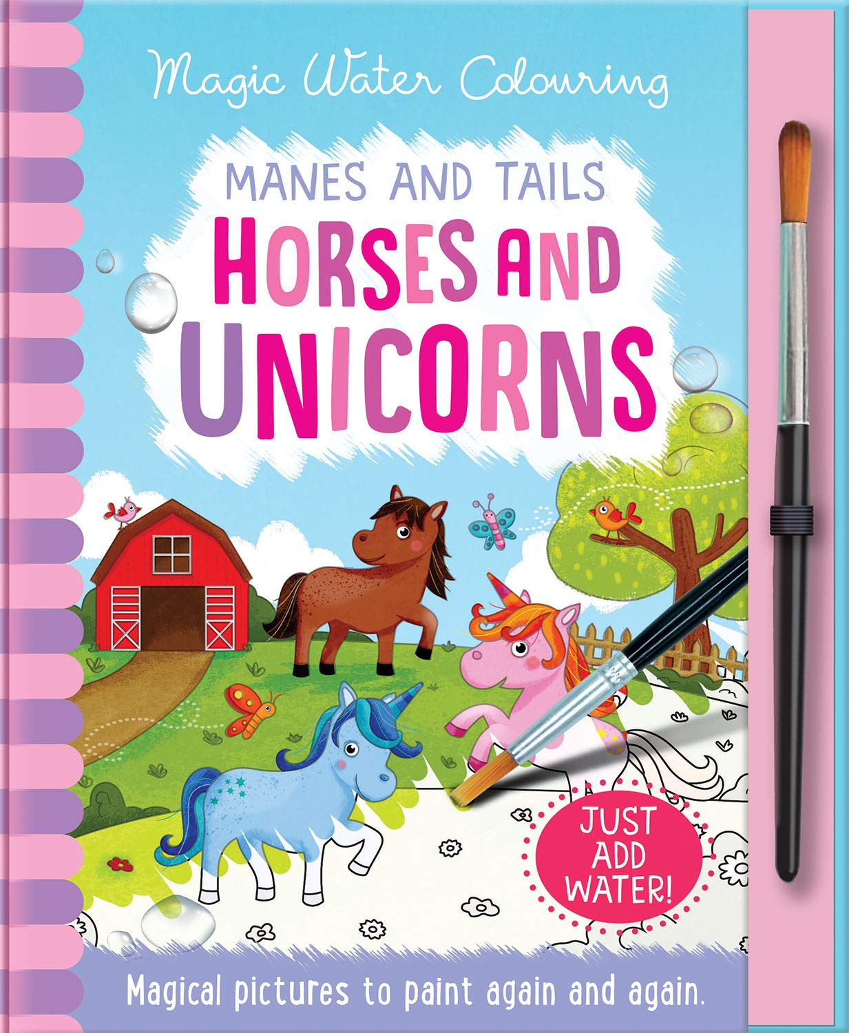 Manes and Tails - Horses and Unicorns, Mess Free Activity Book (Magic Water Colouring) Tiptoi & Games