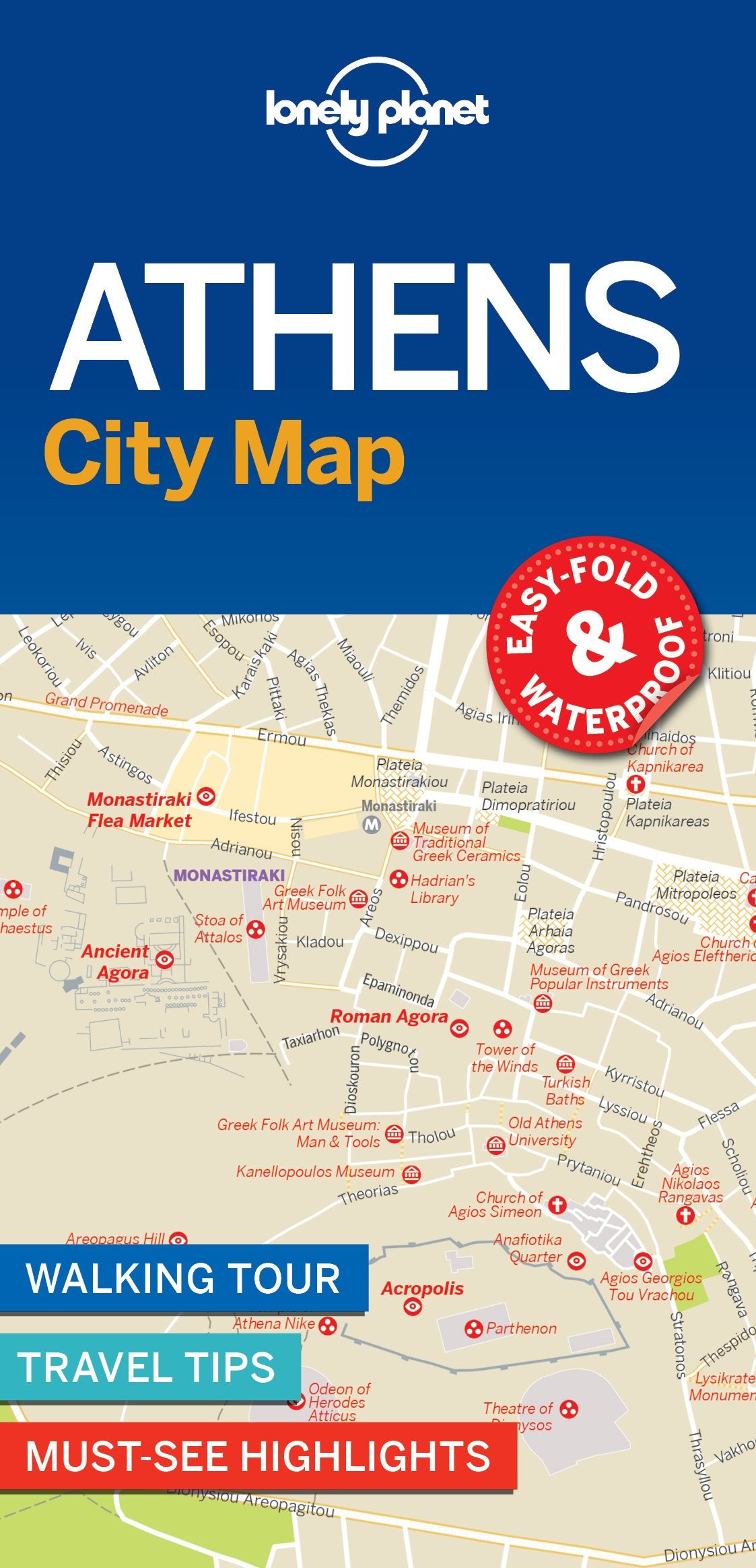 Lonely Planet Athens City Map: Walking Tour, Travel Tips, Must-see Highlights Stationery
