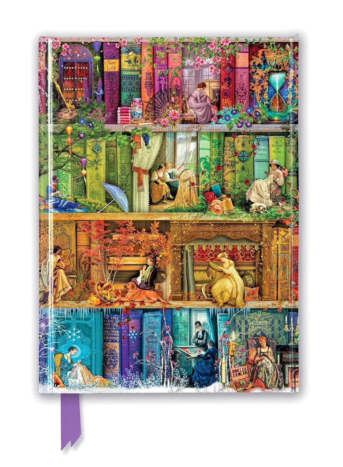Aimee Stewart: A Stitch in Time Bookshelves (Foiled Journal) Media & Communication