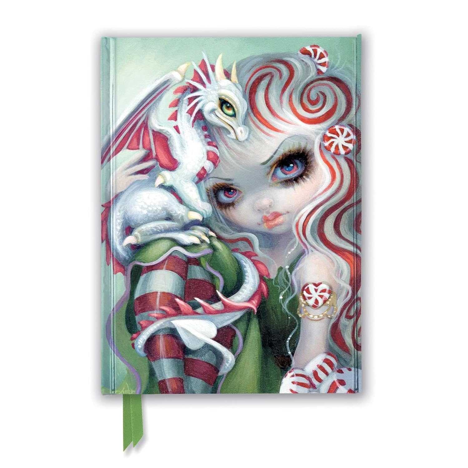 Jasmine Becket-Griffith: Peppermint Dragonling (Foiled Journal) (Flame Tree Notebooks): Unser hochwertiges, liniertes Blankbook mit festem, ... Notizbuch DIN A 5 mit Magnetverschluss) Media & Communication