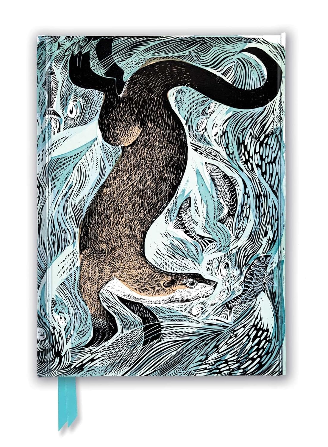 Angela Harding. Fishing Otter (Foiled Journal) (Flame Tree Notebooks): Unser hochwertiges, liniertes Blankbook mit festem, künstlerisch geprägtem ... Notizbuch DIN A 5 mit Magnetverschluss) Media & Communication