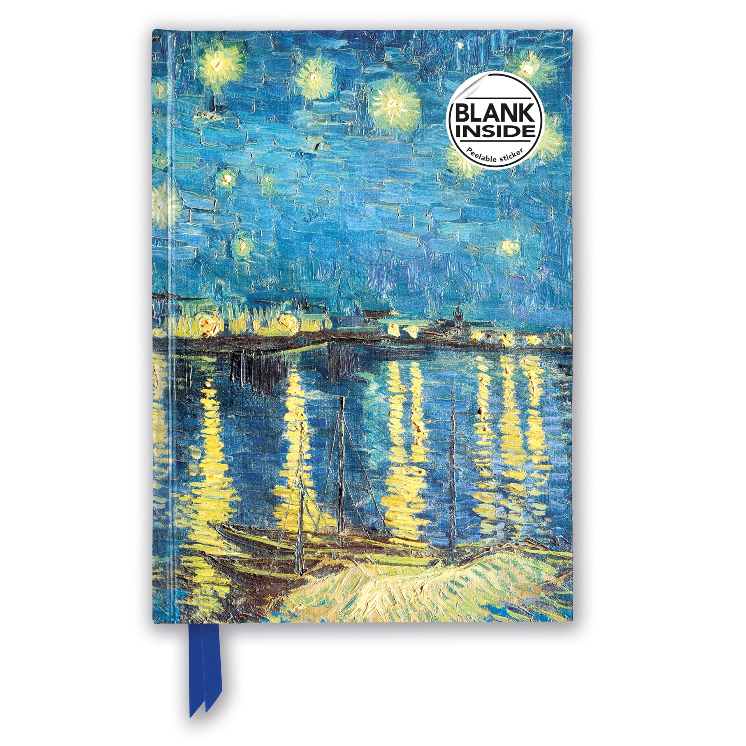 Vincent Van Gogh: Starry Night Over the Rhône (Foiled Blank Journal) (Flame Tree Blank Notebooks): Unser hochwertiges Blankbook mit festem, ... Notizbuch DIN A 5 mit Magnetverschluss) Arts & Music