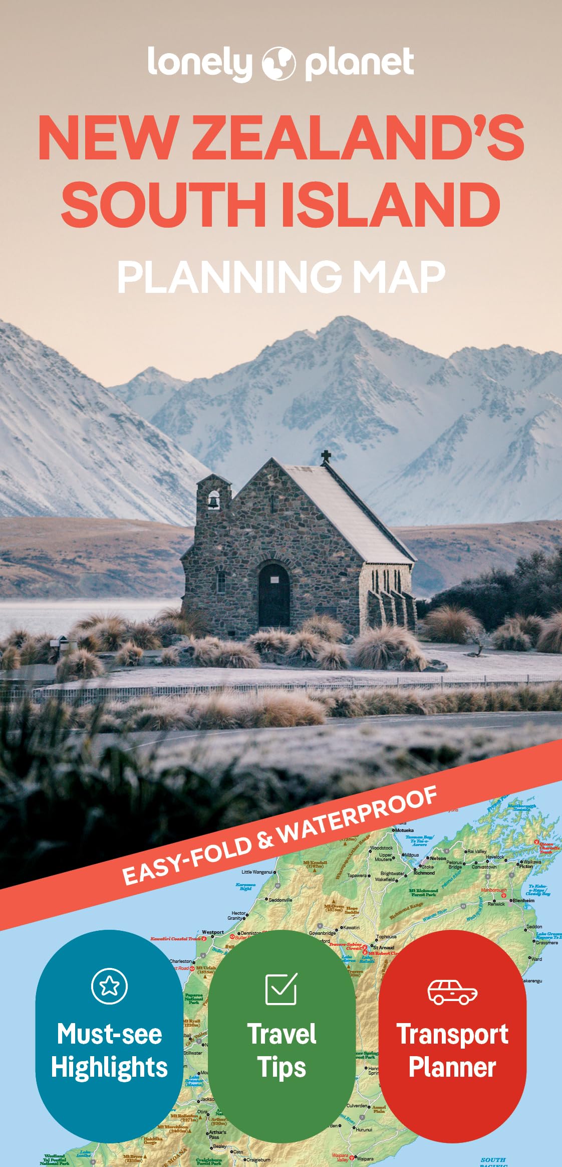 Lonely Planet New Zealand's South Island Planning Map Leisure, Home & Garden