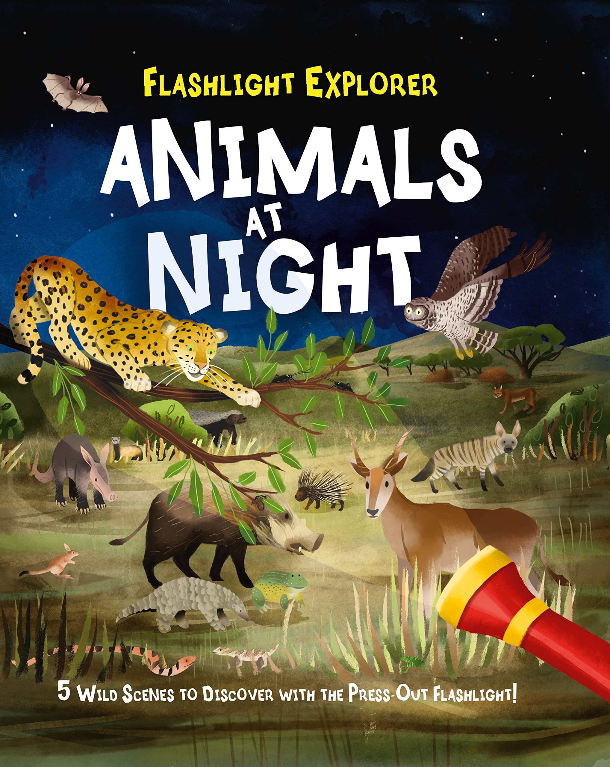 Flashlight Explorers: Animals at Night: 5 Wild Scenes to Discover with the Press-Out Flashlight Tiptoi & Games