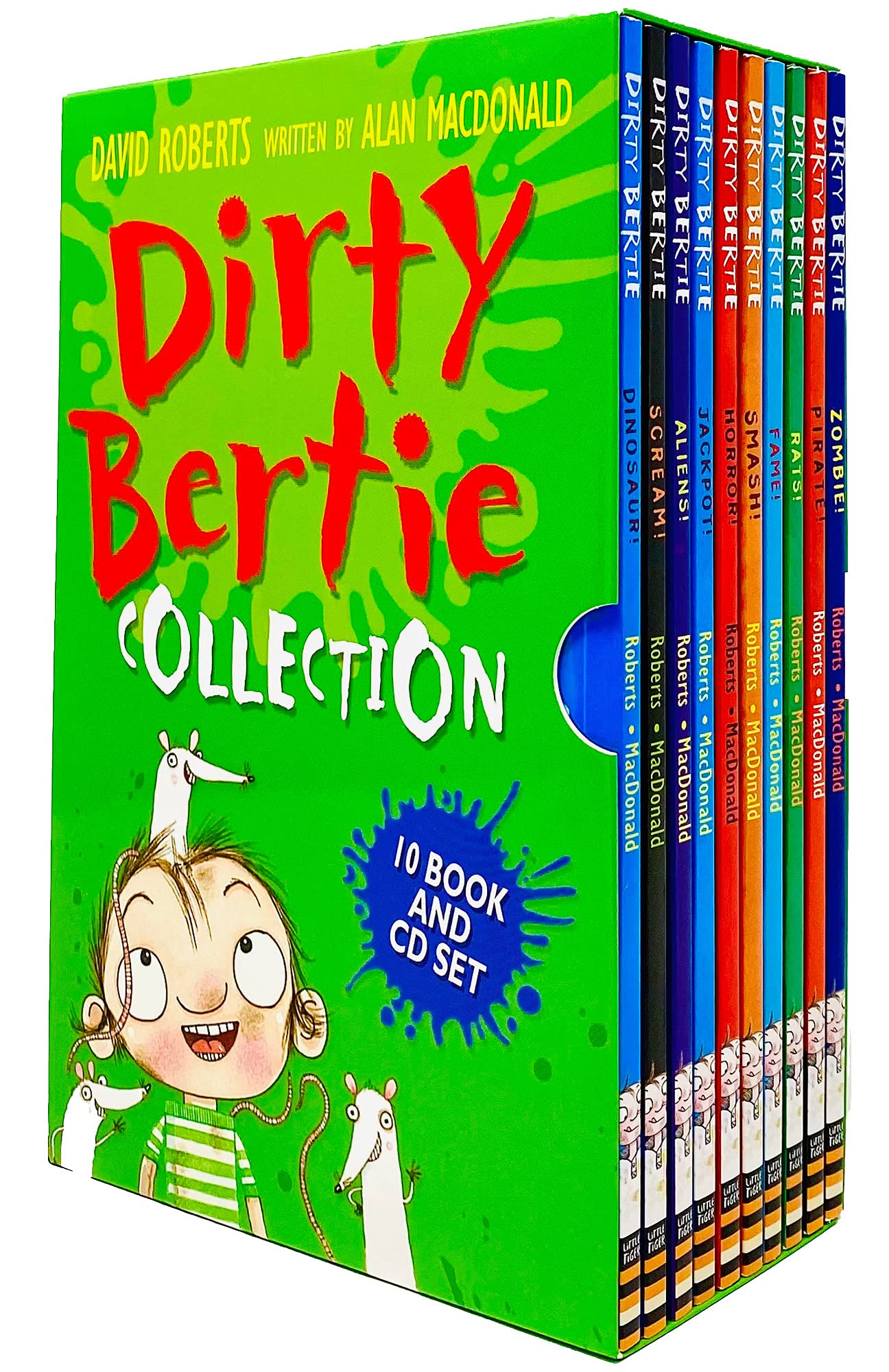 Dirty Bertie Collection 10 Bücher & CD-Box-Set von Alan MacDonald (Zombie, Pirat, Ratten, Fame, Smash, Horror, Jackpot, Aliens, Scream & Dinosaurier) Fiction