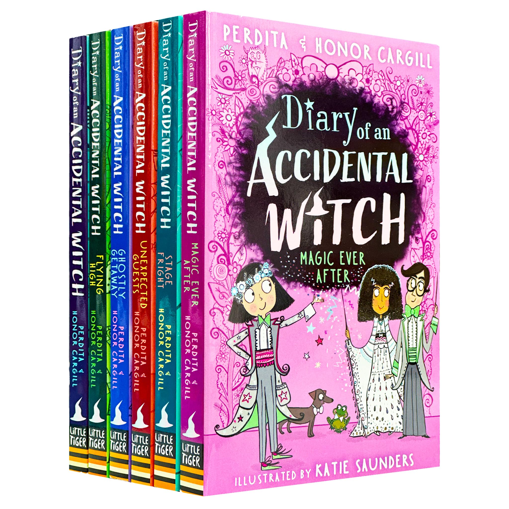 Diary of an Accidental Witch Series 6 Books Collection Set by Honor & Perdita Cargill (Diary of an Accidental Witch, Flying High, Ghostly Getaway, Unexpected Guests, Stage Fright, Magic Ever After) Children's books