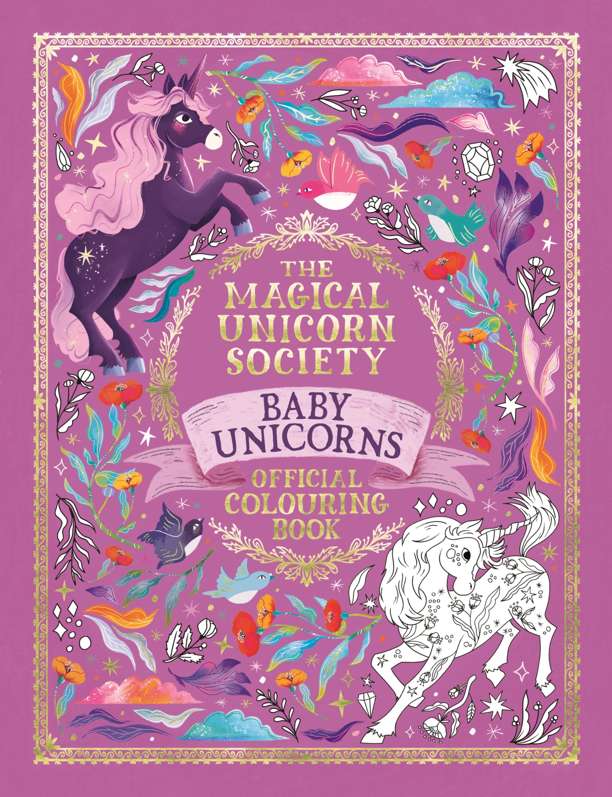 The Magical Unicorn Society Official Colouring Book: Baby Unicorns Parents & Children