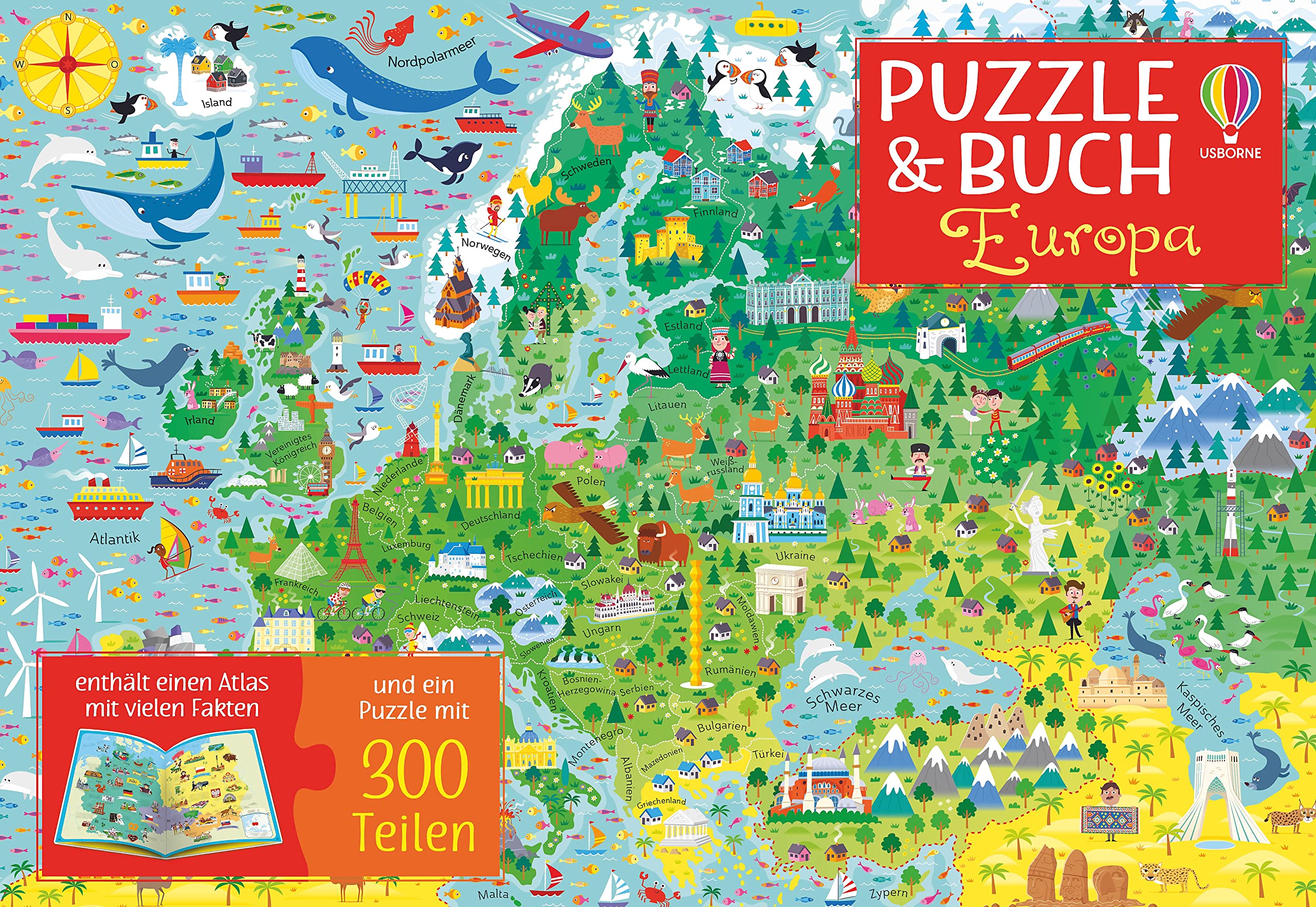 Puzzle & Buch: Europa: Puzzle mit 300 Teilen plus Atlas (Puzzle-und-Buch-Reihe) Tiptoi & Games