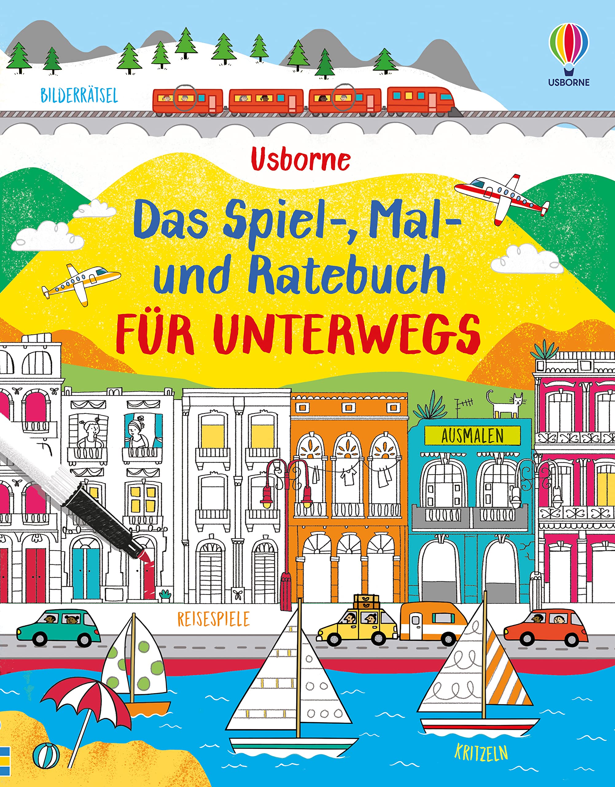 Das Spiel-, Mal- und Ratebuch für unterwegs book