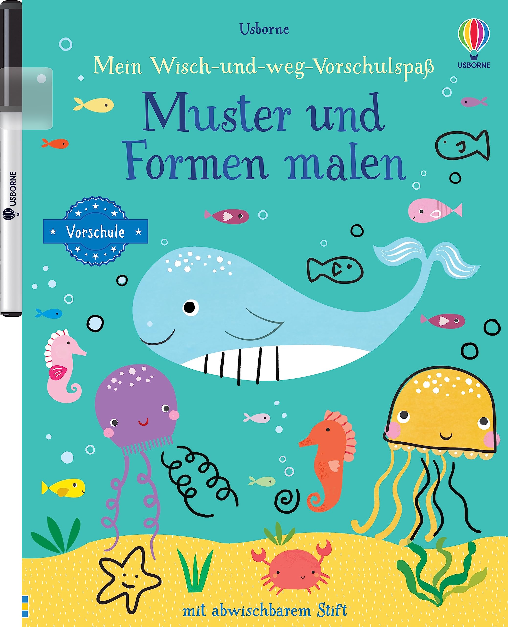 Mein Wisch-und-weg-Vorschulspaß: Muster und Formen malen: Wisch-und-weg mit abwischbarem Stift – ab 4 Jahren – üben für die Vorschule (Wisch-und-weg-Vorschulspaß-Reihe) Non-fiction
