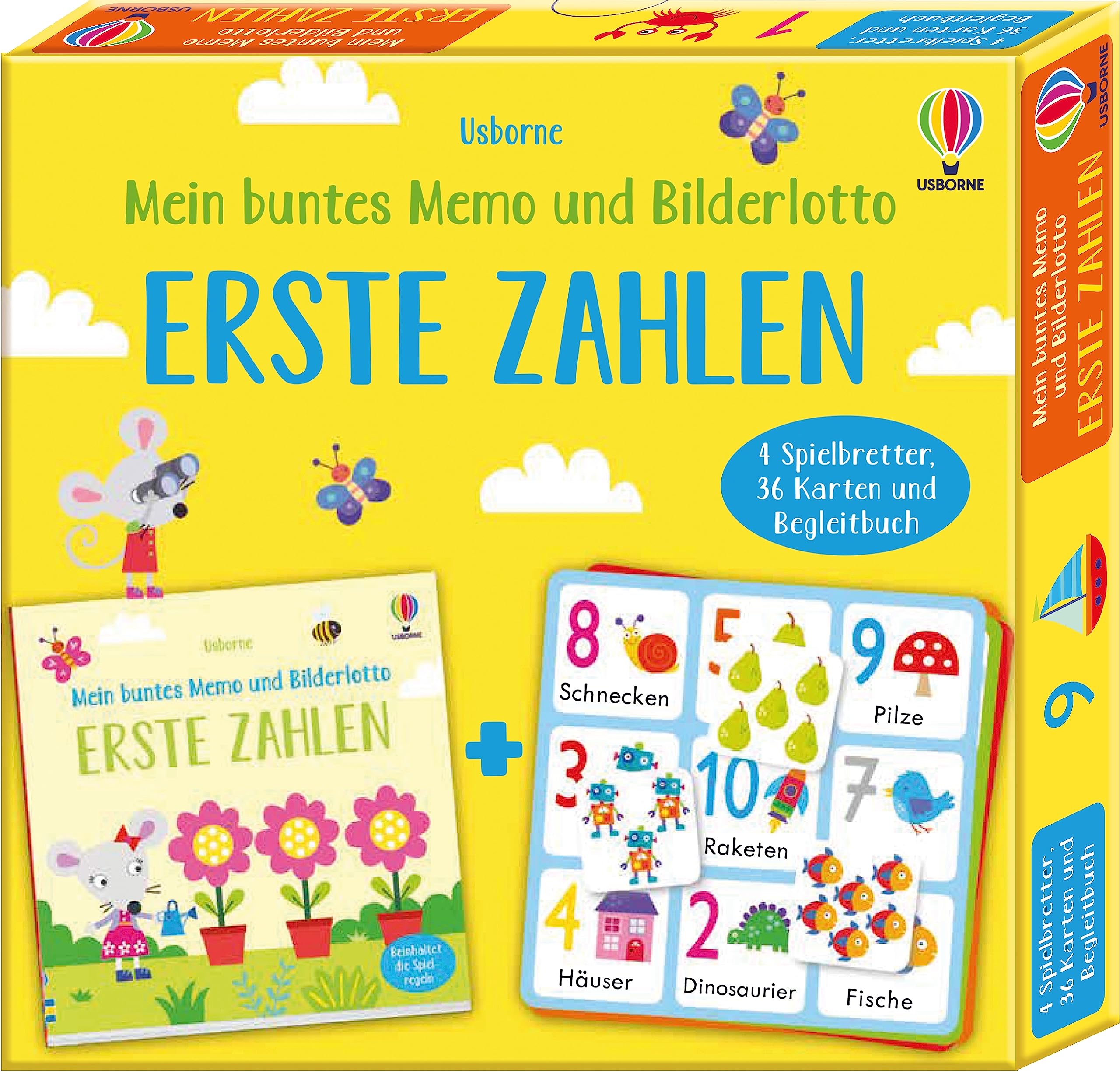 Mein buntes Memo und Bilderlotto: Erste Zahlen: Set mit 4 Spielbrettern, 36 Karten und Begleitbuch – ab 3 Jahren Non-fiction