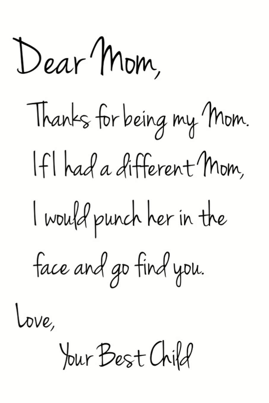 Dear Mom: Funny and Touching Notebook for a Special Mother (Family Journal Series) Parents & Children