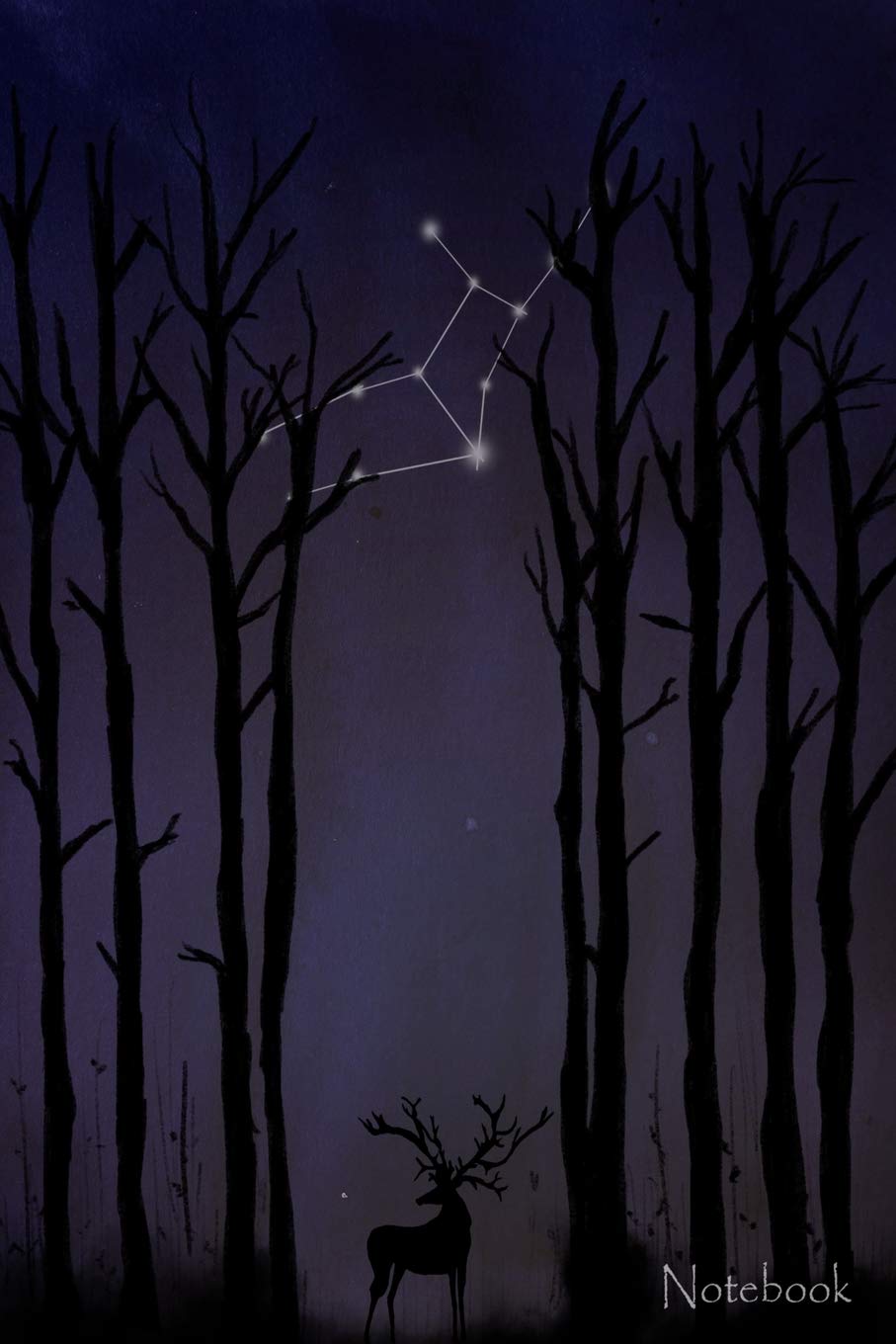 Notebook: Lined 6" x 9" Notebook or Journal with Forest Scene and Virgo Constellation, 150 Fully Lined Pages Self-help