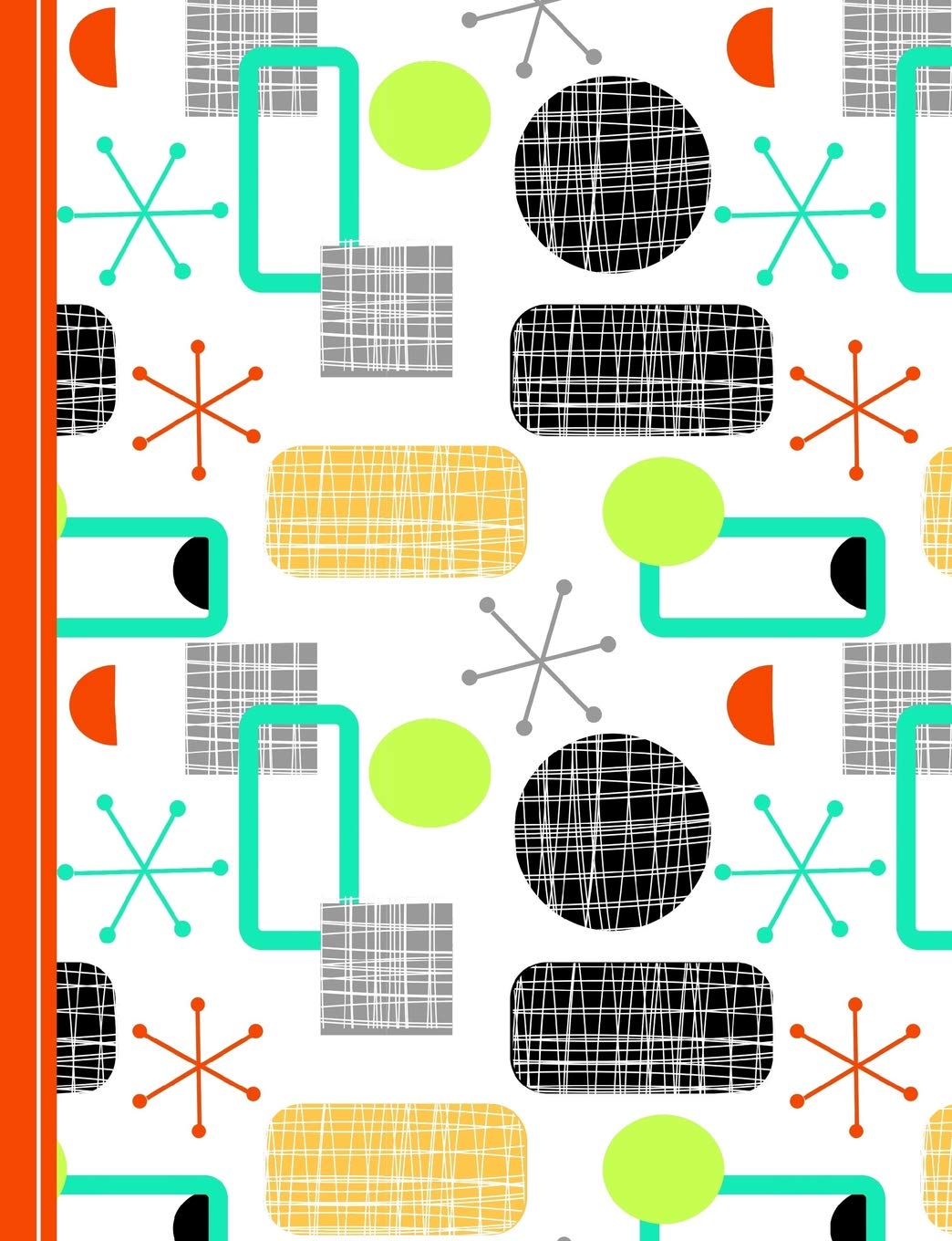 Modern Mid Century Design: College Ruled Writing Note Book Learning & Reference