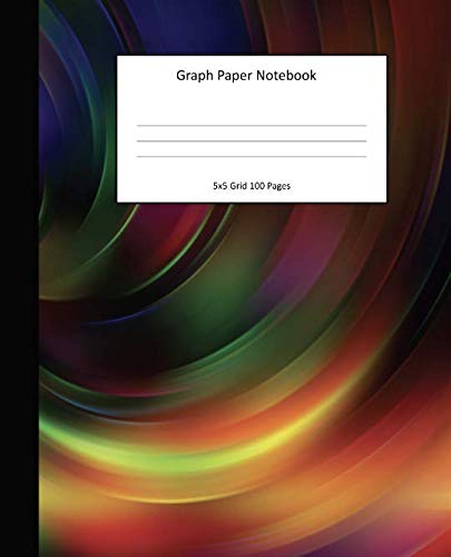Graph Paper Notebook 5x5 Grid 100 Pages: Color Swirl Mathematics