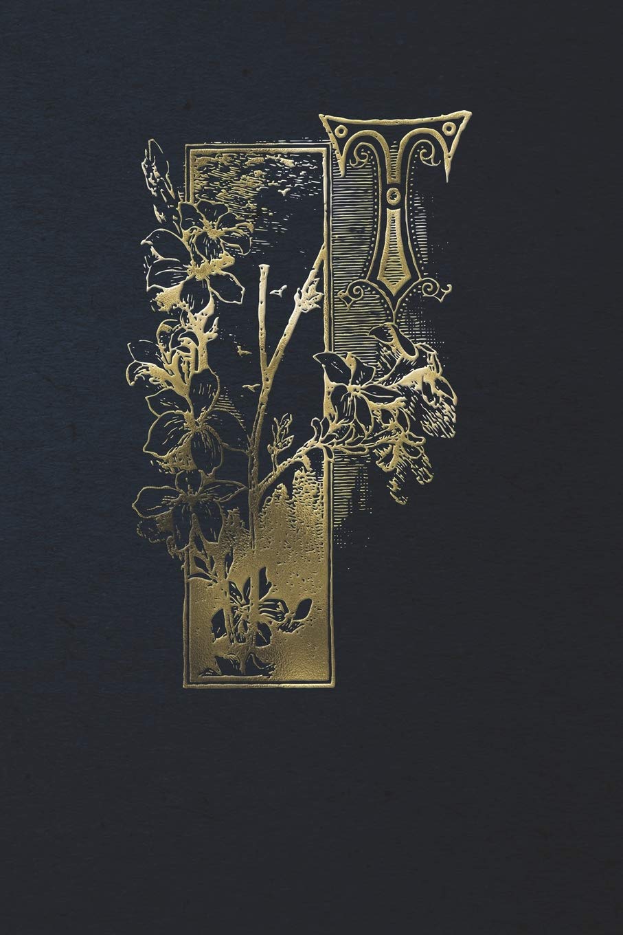 Notebook: Art Nouveau Initial T - Gold on Black - Lined Diary / Journal Books