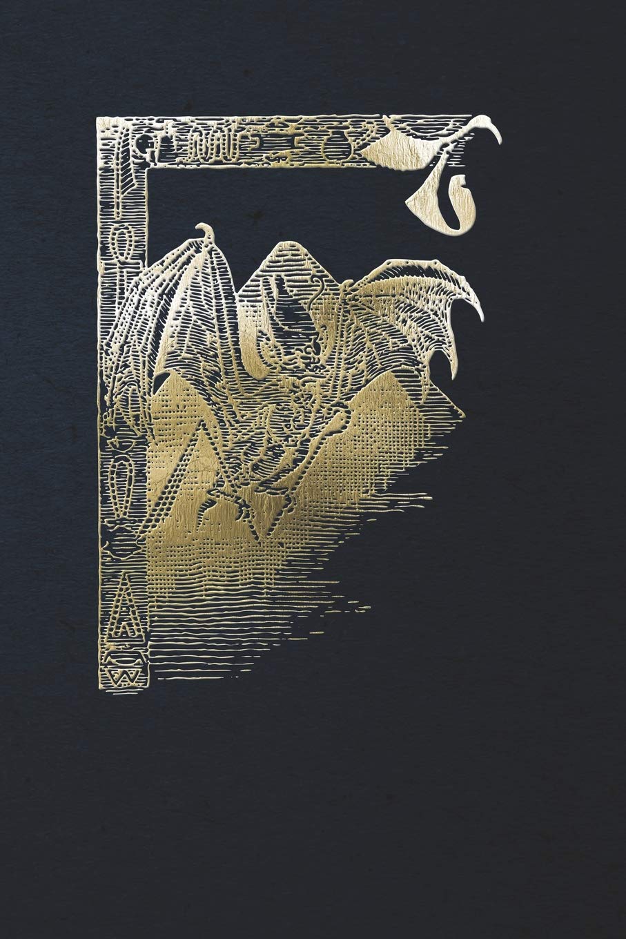 Notebook: Art Nouveau Initial T - Gold on Black - Lined Diary / Journal Books