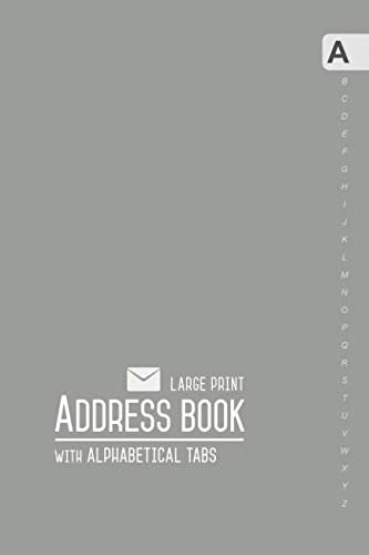 Address Book Large Print: 6x9 Medium Contact Notebook Organizer with Alphabetical Tabs | Smart Design Gray Film, Art & Culture