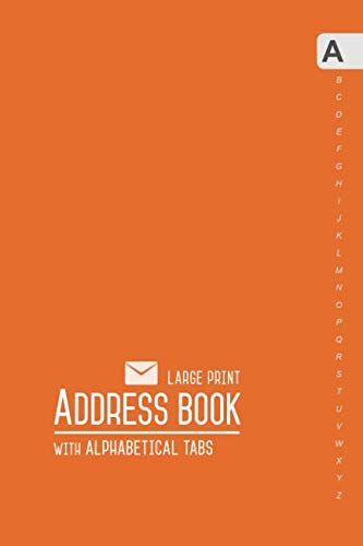 Address Book Large Print: 6x9 Medium Contact Notebook Organizer with Alphabetical Tabs | Smart Design Orange Film, Art & Culture