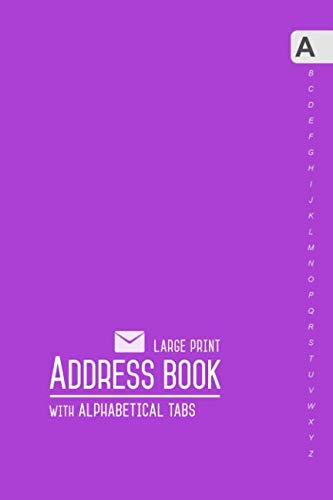 Address Book Large Print: 6x9 Medium Contact Notebook Organizer with Alphabetical Tabs | Smart Design Purple Film, Art & Culture