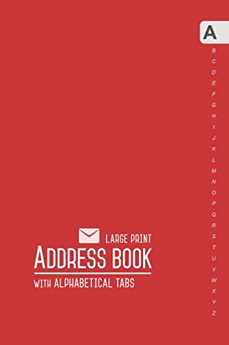 Address Book Large Print: 6x9 Medium Contact Notebook Organizer with Alphabetical Tabs | Smart Design Red Film, Art & Culture