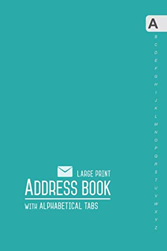 Address Book Large Print: 6x9 Medium Contact Notebook Organizer with Alphabetical Tabs | Smart Design Teal Film, Art & Culture