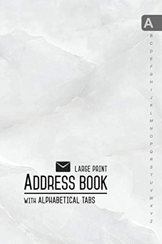 Address Book Large Print: 6x9 Medium Contact Notebook Organizer with Alphabetical Tabs | Smart Design Marble White Film, Art & Culture