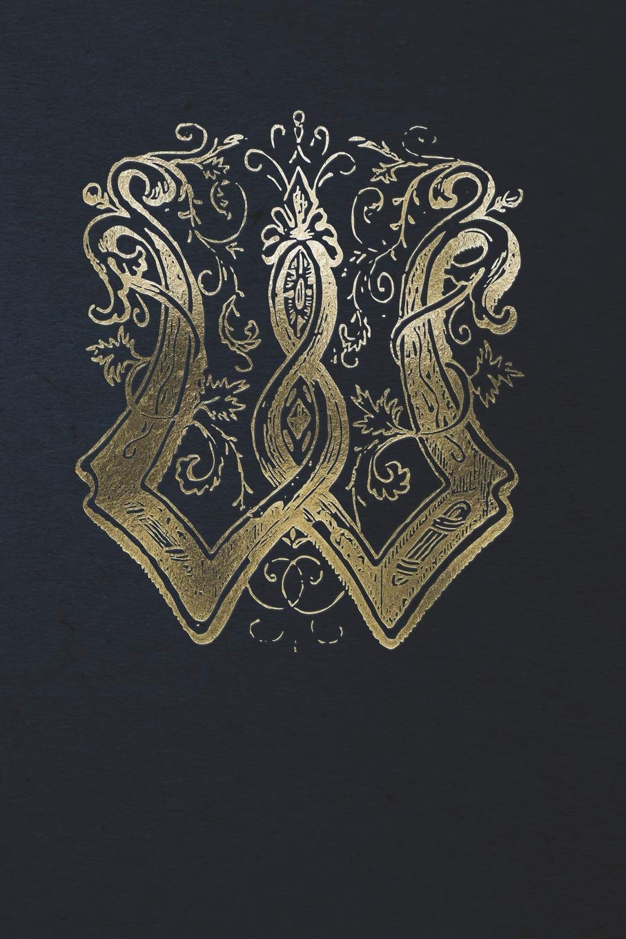 Notebook: Art Nouveau Initial W - Gold on Black - Lined Diary / Journal Books