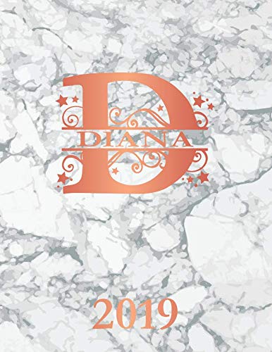 Diana 2019: Personalized Name Weekly Planner 2019. Monogram Letter D Notebook Planner. White Gray Marble & Rose Gold Cover. Datebook Calendar Schedule Essays & Short Stories