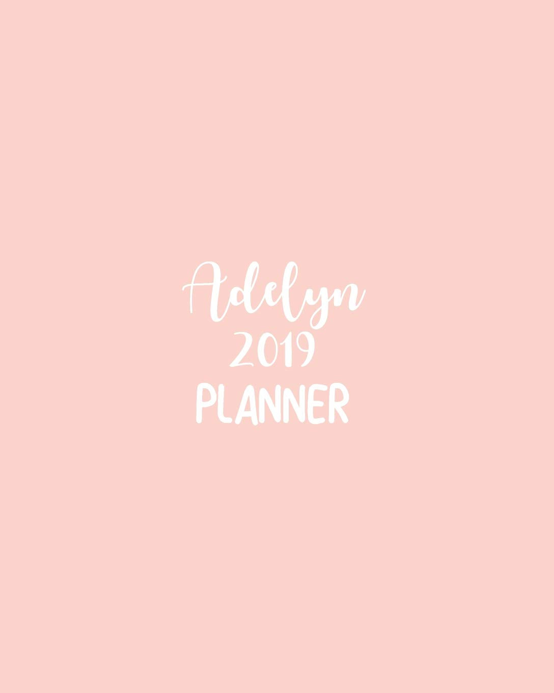 Adelyn 2019 Planner: calendar with daily task checklist ,Organizer, Journal Notebook and Initial name on Plain Color Cover (Jan through Dec), Adelyn 2019 Planner Business, Finance & Career