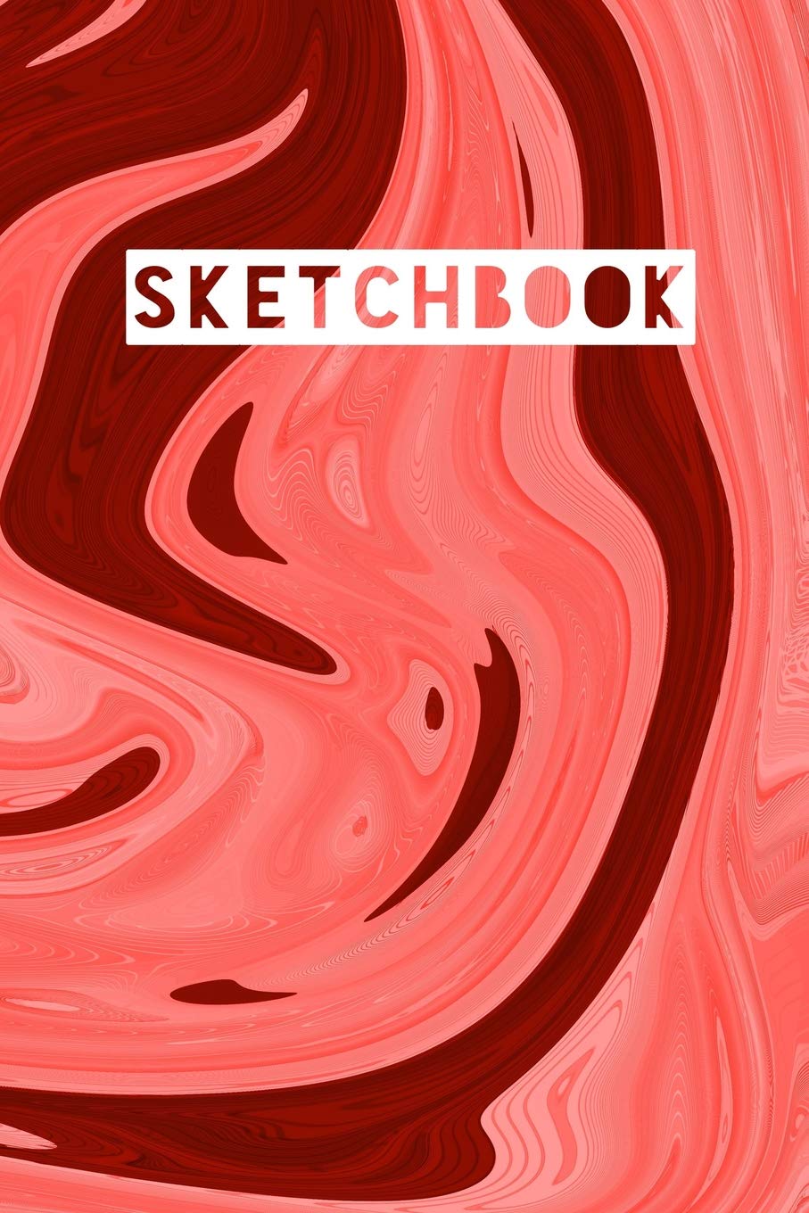 Sketchbook: Abstract Liquid Marble Red Design Film, Art & Culture