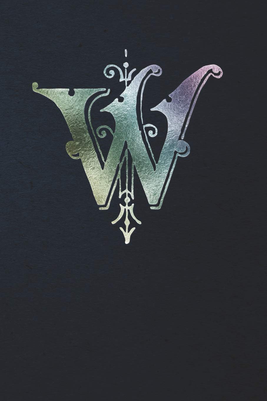 Notebook: Art Nouveau Initial W - Multi Color on Black - Lined Diary / Journal Books