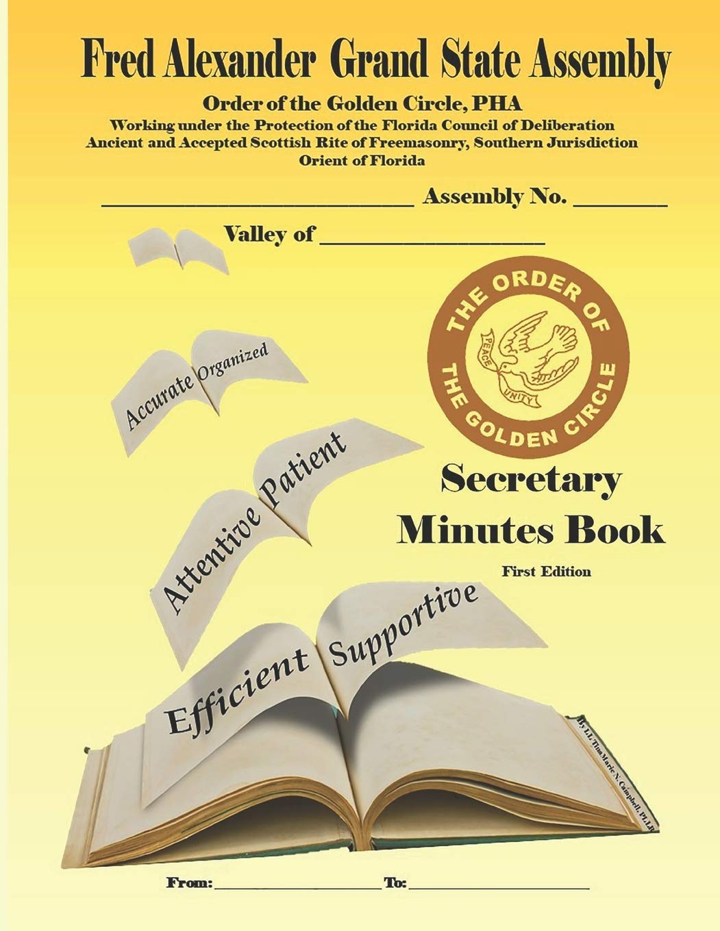 Fred Alexander Grand State Assembly Order of the Golden Circle,PHA, Secretary Minutes Book Reference Books