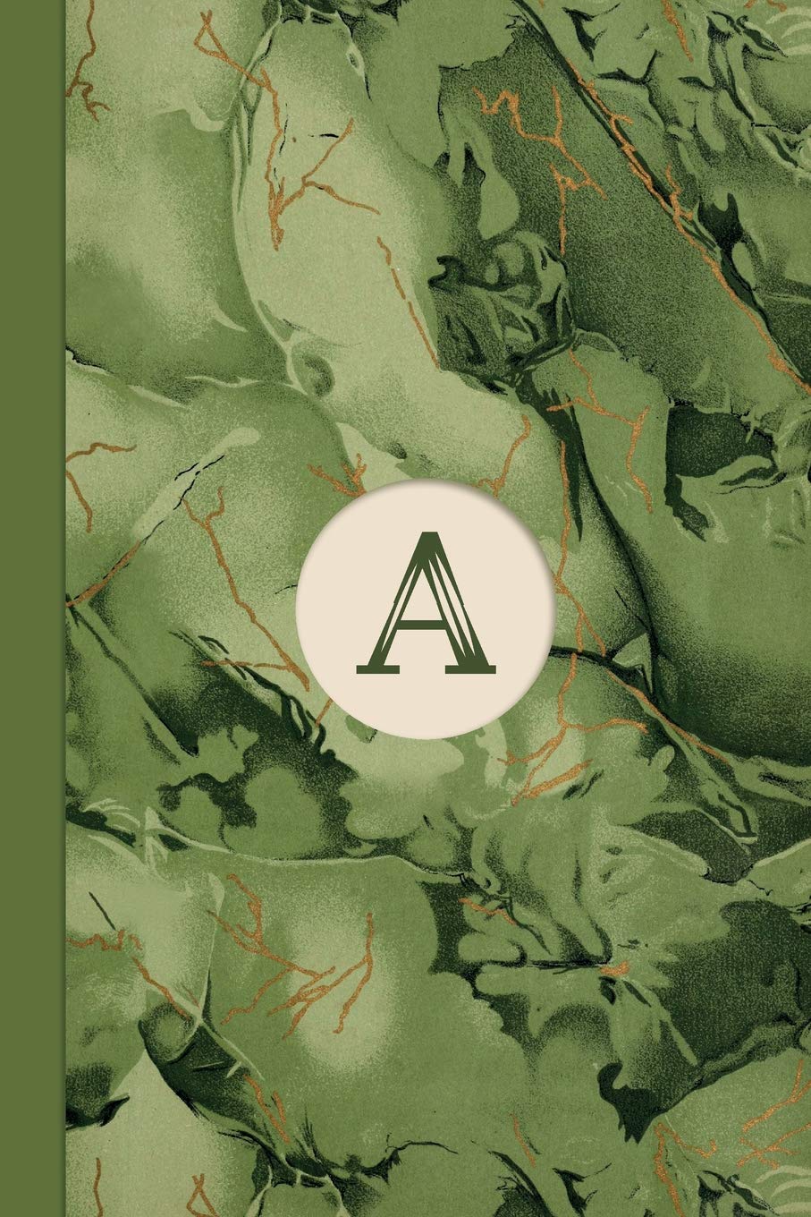Monogram A Marble Notebook (Leafy Green Edition): Blank Lined Marble Journal for Names Starting with Initial Letter A (Marble Notebooks Leafy Green) Garden & Plants
