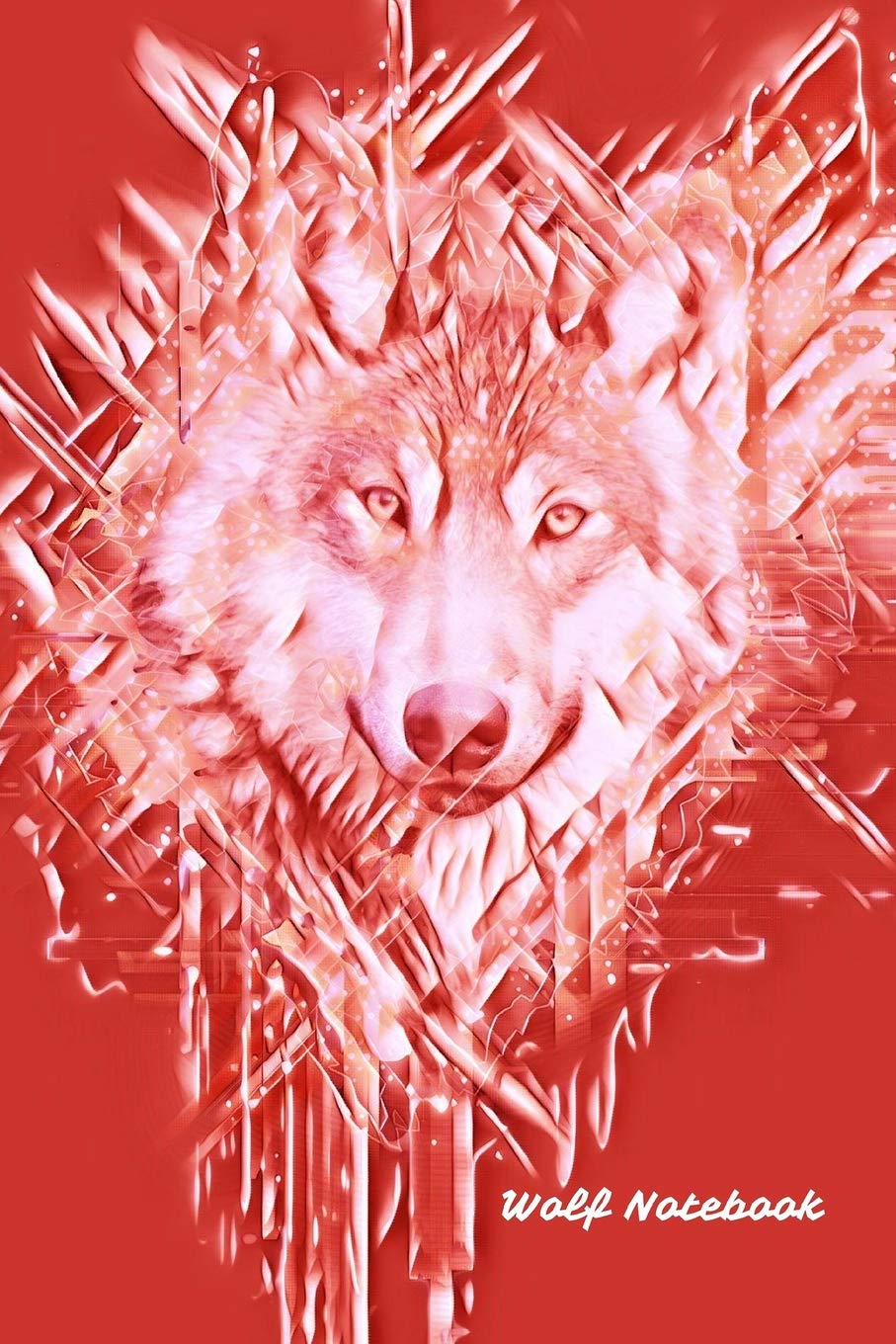 Wolf Notebook: Red Abstract Art Style Design Cover: Journal for Diary Keeping, Fitness Tracking, Classwork, Compositions, Homework, School Notes, Lists & More (6 x 9 in. 120 pages) Social Sciences
