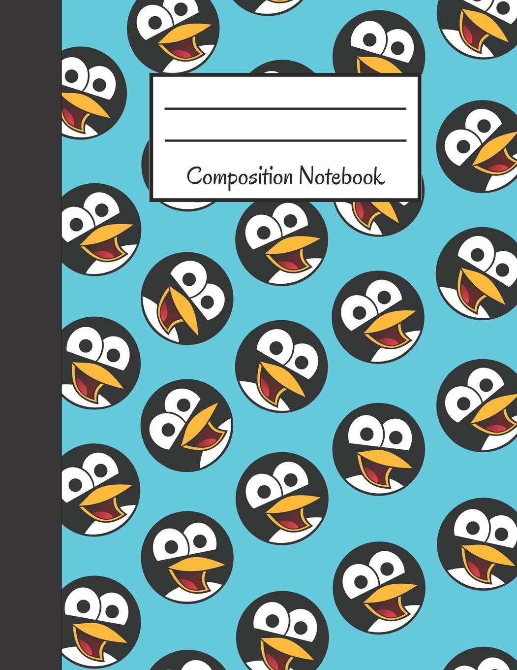 Composition Notebook: Big Back to School Notebook to Write in ~ Blue Penguin Design ~ College Ruled 120 Pages 8.5" X 11" Novels & Short Stories