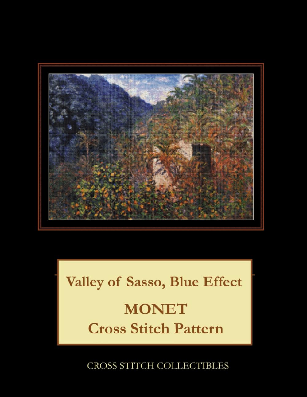 Valley of Sasso, Blue Effect: Monet Cross Stitch Pattern Hobbies & Crafts