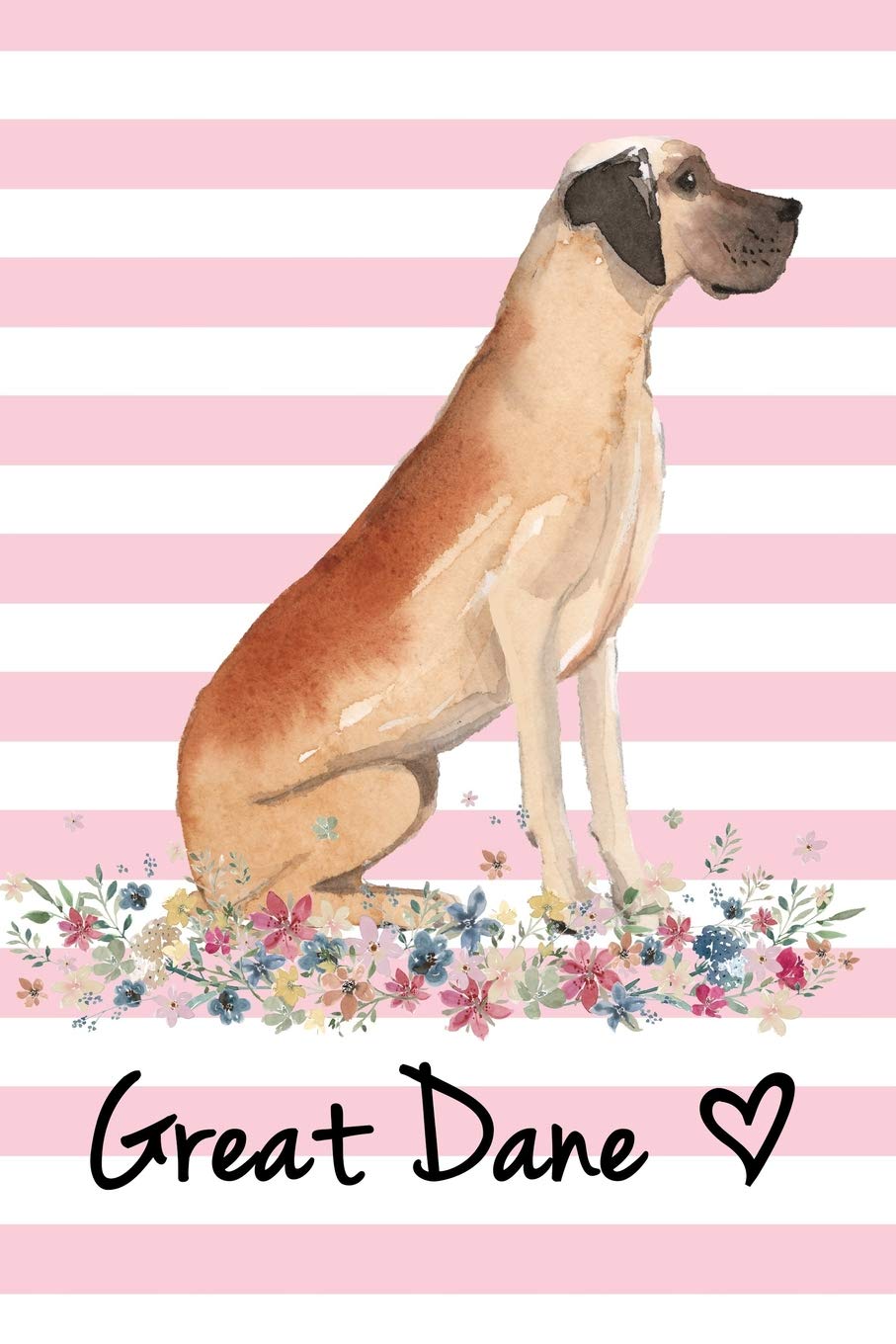 Great Dane: Soft Cover Blank Lined Journal (6" x 9") - Great Dane Dog Illustration, Dog Lover Notebook Pets