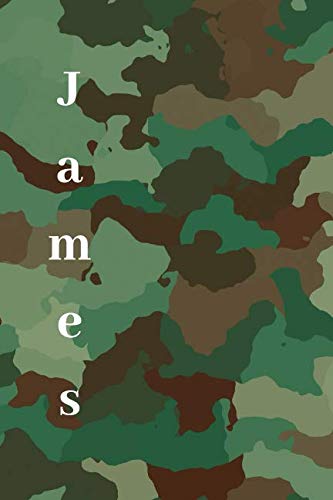 James: Personalised Camouflage Cover Notebook | 160 Ruled Pages | 6x9 Journal | Paperback Diary | Glossy Finish Essays & Short Stories