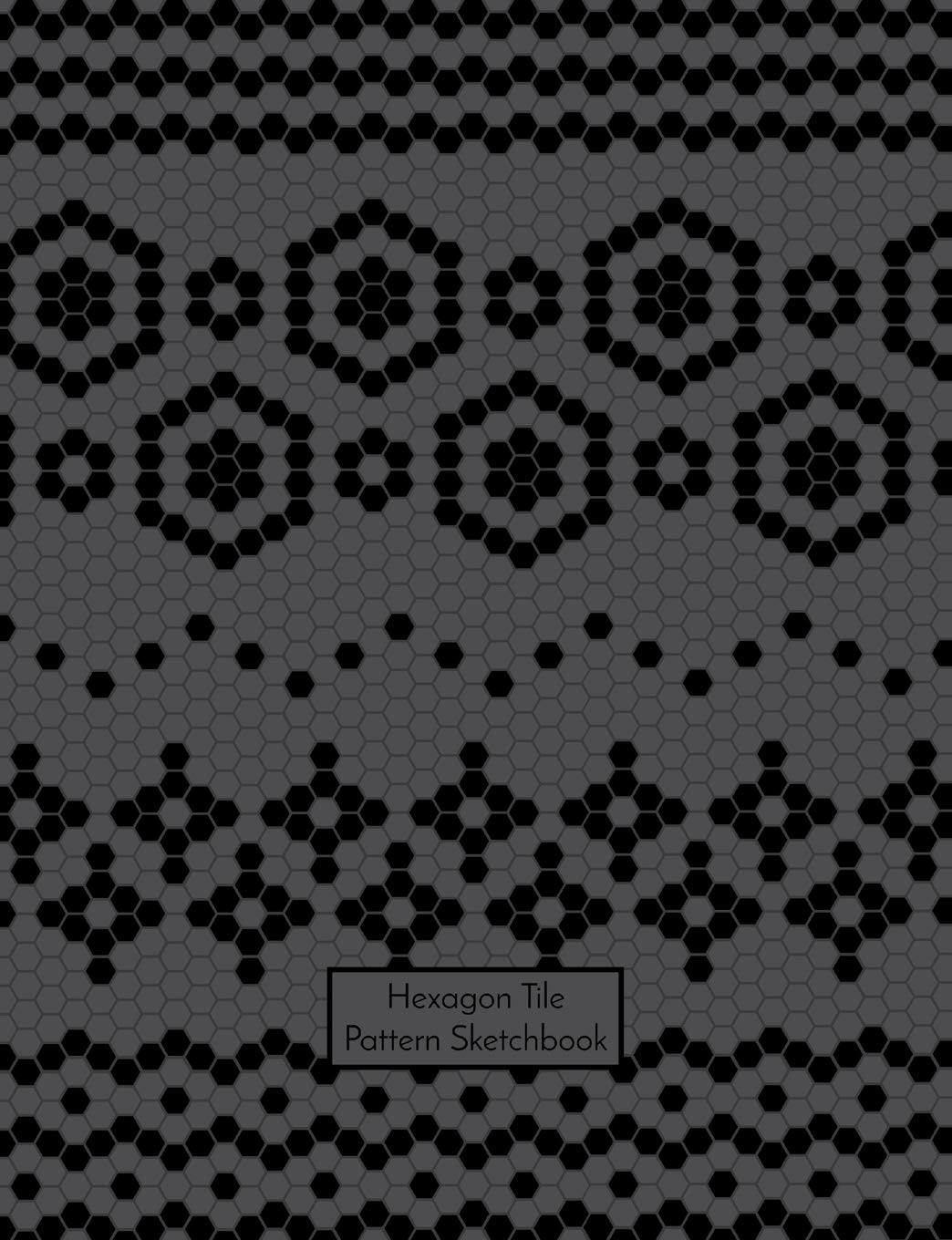 Hexagon Tile Pattern Sketchbook: 1/8 inch (0.125 inch) Hexagonal Paper, 7.44 in x 9.69 in, 50 sheets / 100 pages, Black and Gray Hobbies & Crafts