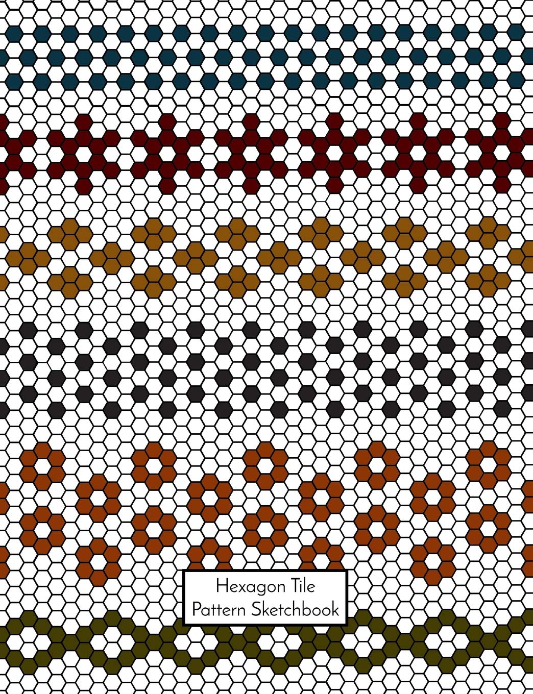 Hexagon Tile Pattern Sketchbook: 1/8 inch (0.125 inch) Hexagonal Paper, 7.44 in x 9.69 in, 50 sheets / 100 pages, Colorful on White Background Hobbies & Crafts